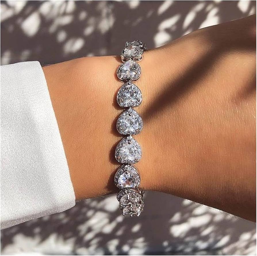 Amazon.co.jp: アイスキュービックジルコニアハートテニス